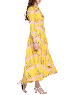 quirky print flared kurta - 15323098 - Standard Image - 2
