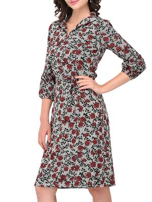 floral balloon sleeved dress - 15323412 - Standard Image - 3