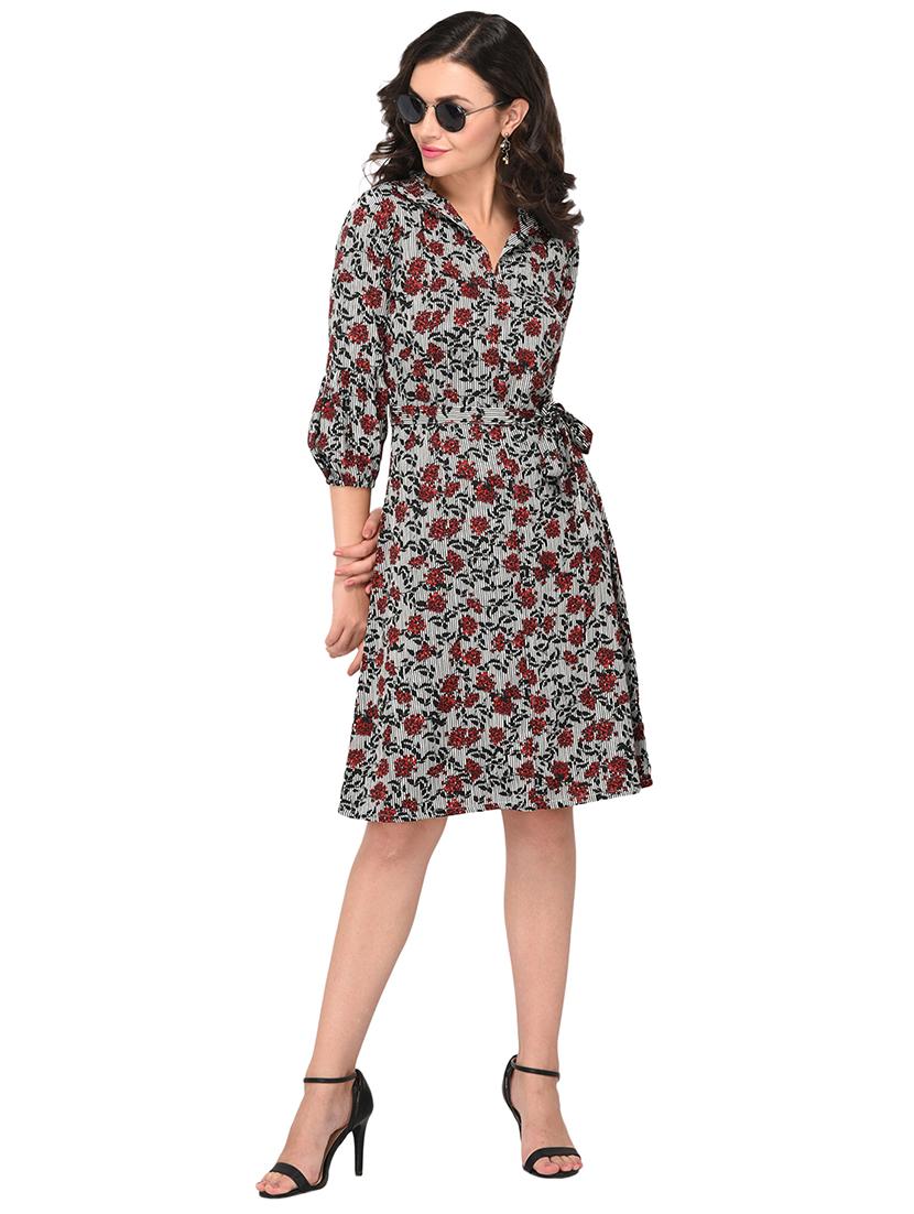 floral balloon sleeved dress - 15323412 - Zoom Image - 2