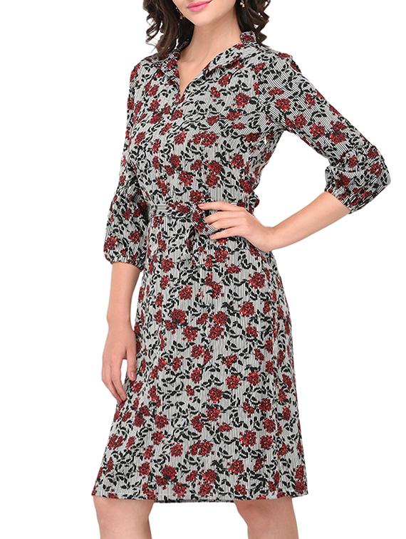 floral balloon sleeved dress - 15323412 - Zoom Image - 3