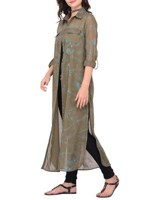 floral printed longline shrug - 15323426 - Standard Image - 2