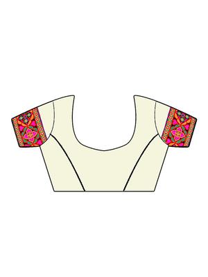 embroidered half and half saree with blouse - 15324293 - Standard Image - 4