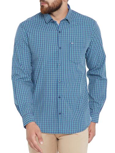 blue cotton casual shirt - 15324736 - Very Small Image - 1