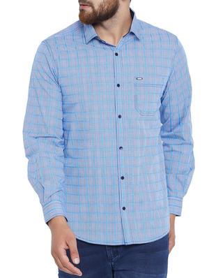 blue cotton casual shirt - 15324737 - Standard Image - 1