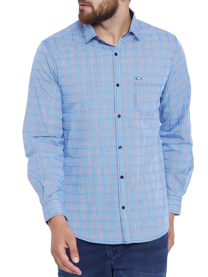 blue cotton casual shirt - 15324737 - Zoom Image - 1