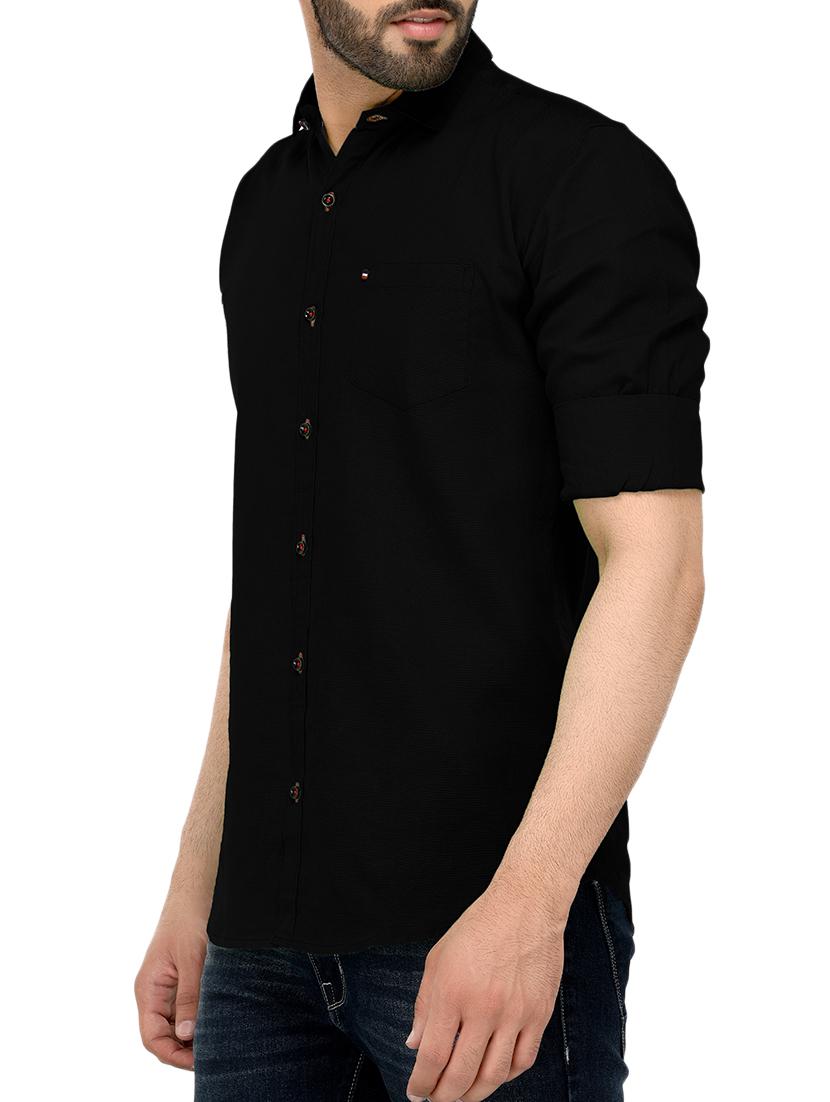 black solidcasual shirt - 15324935 - Zoom Image - 2