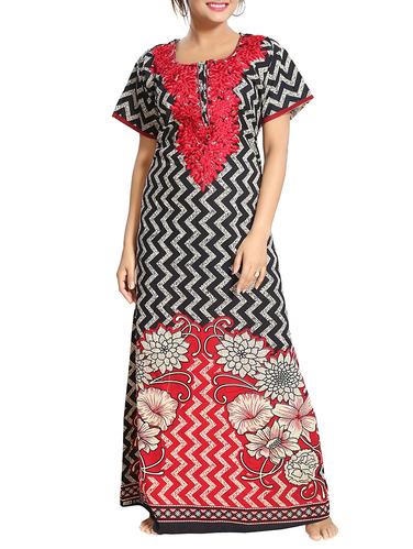 embroidered floral nightwear gown - 15325195 - Very Small Image - 1