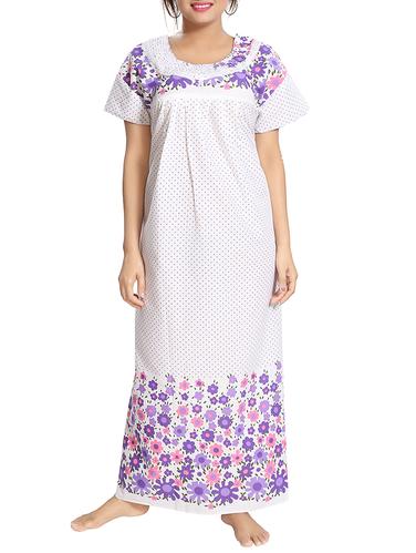 polka dotted floral sleepwear gown - 15325198 - Very Small Image - 1