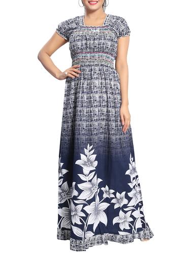 Smocking detail printed nightwear gown - 15325229 - Very Small Image - 1