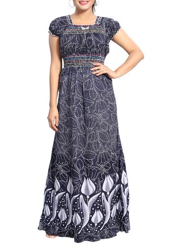 Smocking detail printed nightwear gown - 15325231 - Very Small Image - 1