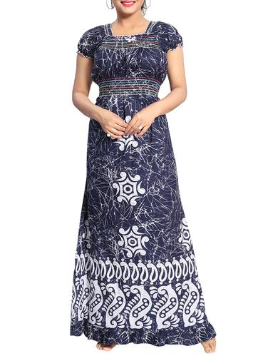 Smocking detail printed nightwear gown - 15325232 - Very Small Image - 1