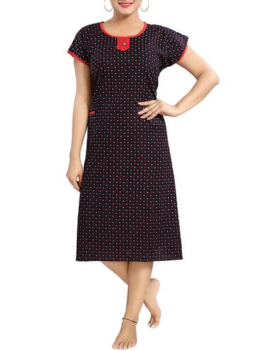 cap sleeved printed nighty - 15325253 - Very Small Image - 1