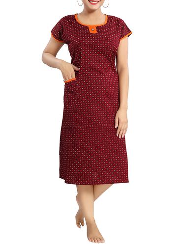 cap sleeved printed nighty - 15325254 - Very Small Image - 1