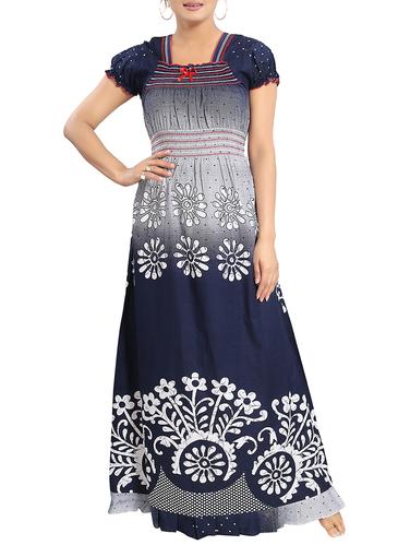 Smocking detail printed nightwear gown - 15325265 - Very Small Image - 1