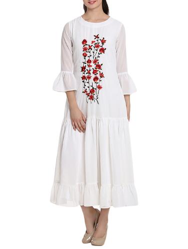 Floral embroidered tiered maxi dress - 15326235 - Very Small Image - 1