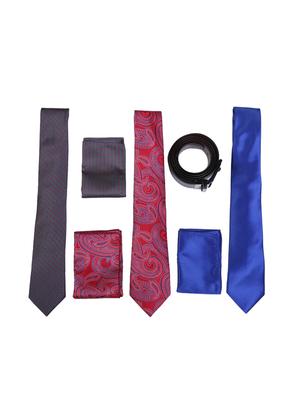 multi colored micro fiber tie with belt and pocketsquare - 15326426 - Standard Image - 1