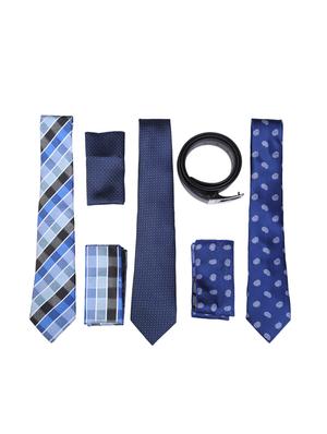 multi colored micro fiber tie with belt and pocket square - 15326432 - Standard Image - 1