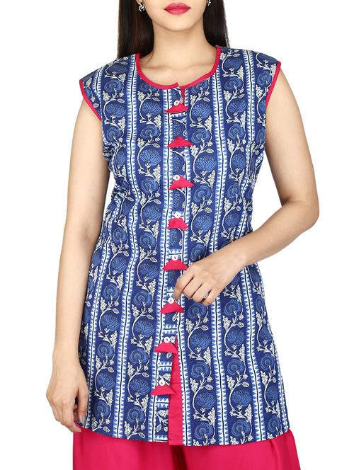 floral printed straight kurti - 15327111 - Standard Image - 1