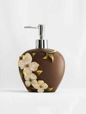 liquid soap dispenser, brown polyresin soap dispenser for kitchen, bathroom or common basin - 15327175 - Standard Image - 2