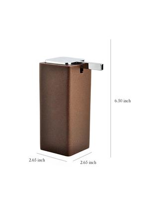 liquid soap dispenser, brown polyresin soap dispenser for kitchen, bathroom or common basin - 15327189 - Standard Image - 3