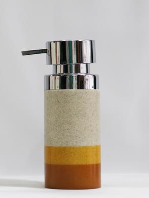 liquid soap dispenser, yellow polyresin soap dispenser for kitchen, bathroom or common basin - 15327190 - Standard Image - 2