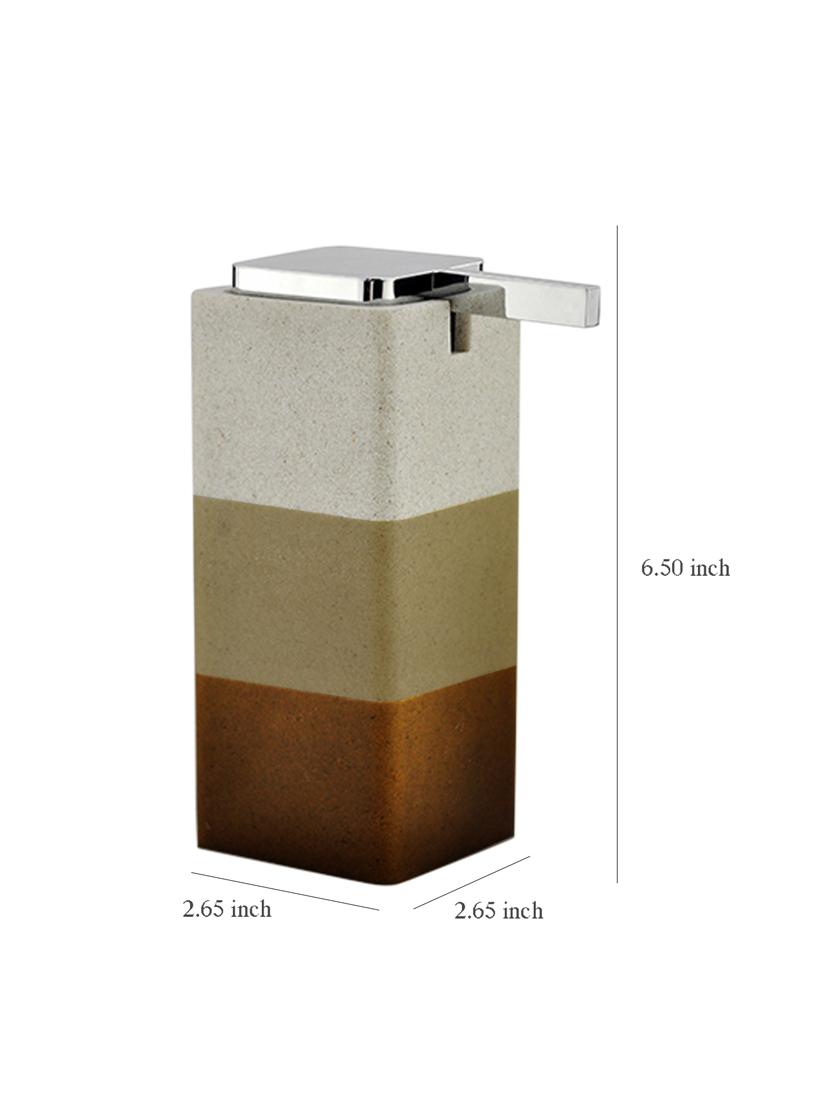 liquid soap dispenser, brown polyresin soap dispenser for kitchen, bathroom or common basin - 15327194 - Zoom Image - 3