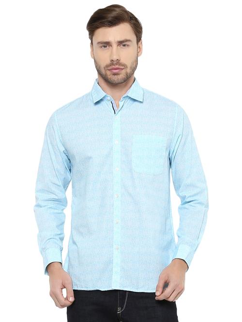 blue cotton casual shirt - 15327245 - Standard Image - 1