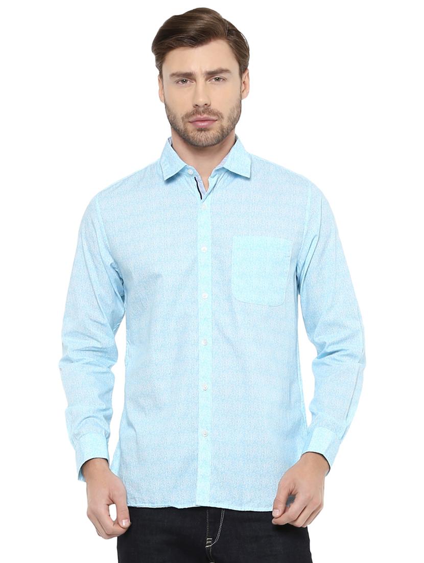 blue cotton casual shirt - 15327245 - Zoom Image - 1