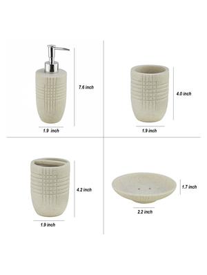 stand stone polyresin bath set collection of liquid soap dispenser, toothbrush holder, tumbler and soap dish - 15327392 - Standard Image - 4