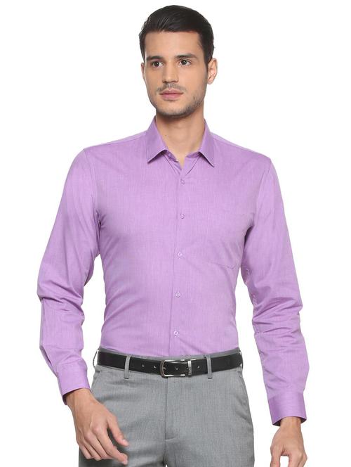 purple cotton formal shirt - 15327509 - Standard Image - 1