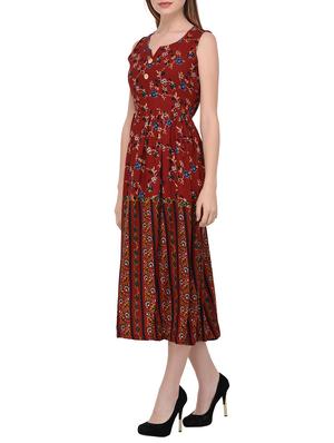 printed button detail a-line dress - 15328075 - Standard Image - 2