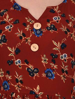 printed button detail a-line dress - 15328075 - Standard Image - 4