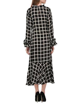 frill detail checked asymmetric dress - 15328076 - Standard Image - 3