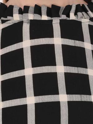 frill detail checked asymmetric dress - 15328076 - Standard Image - 4