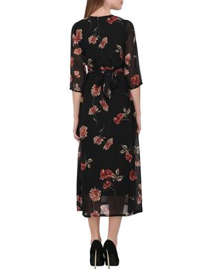 floral sheer sleeved a-line dress - 15328078 - Standard Image - 3