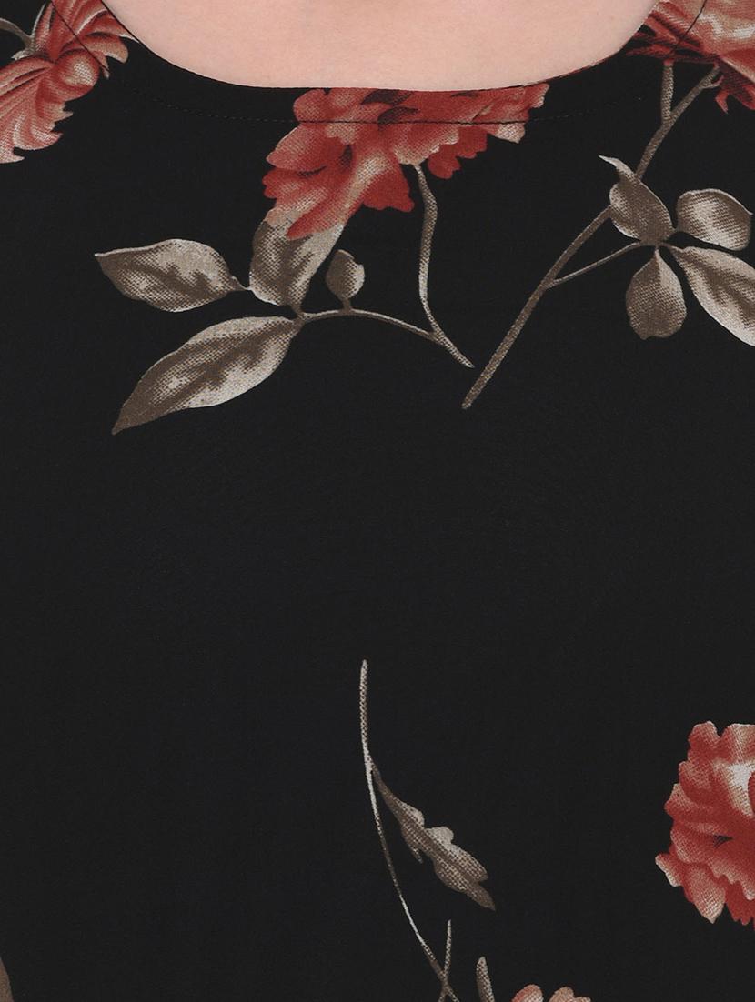floral sheer sleeved a-line dress - 15328078 - Zoom Image - 4