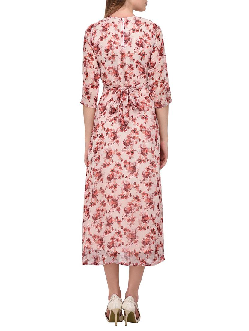 floral back tie knot a-line dress - 15328081 - Zoom Image - 3