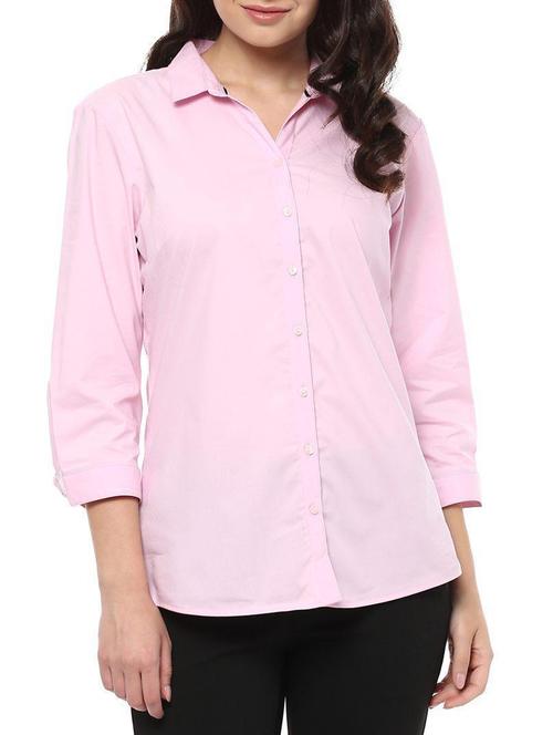 solid three quarter sleeved shirt - 15328313 - Standard Image - 1