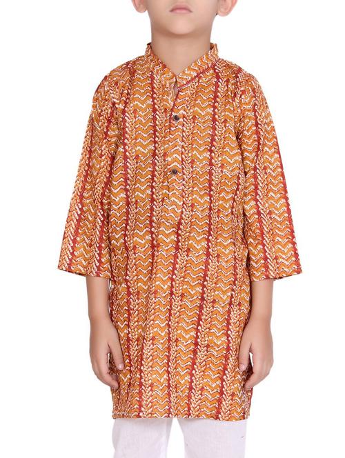 orange cotton kurta set - 15328404 - Standard Image - 1