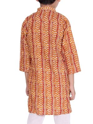 orange cotton kurta set - 15328404 - Standard Image - 3