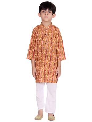 orange cotton kurta set - 15328404 - Standard Image - 4