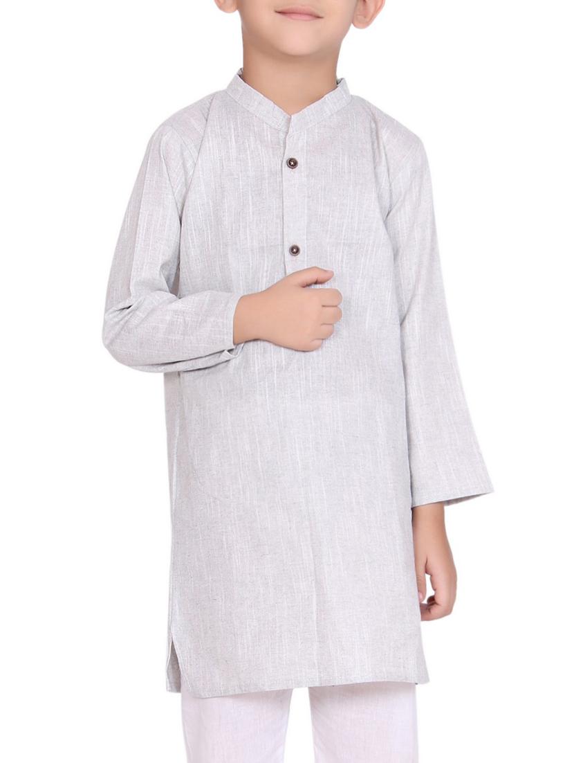grey cotton kurta set - 15328408 - Zoom Image - 1