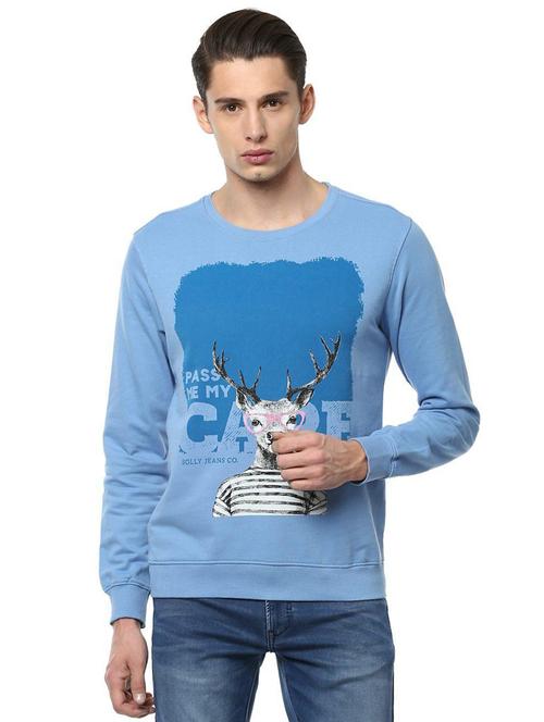 blue cotton sweatshirt - 15328461 - Standard Image - 1