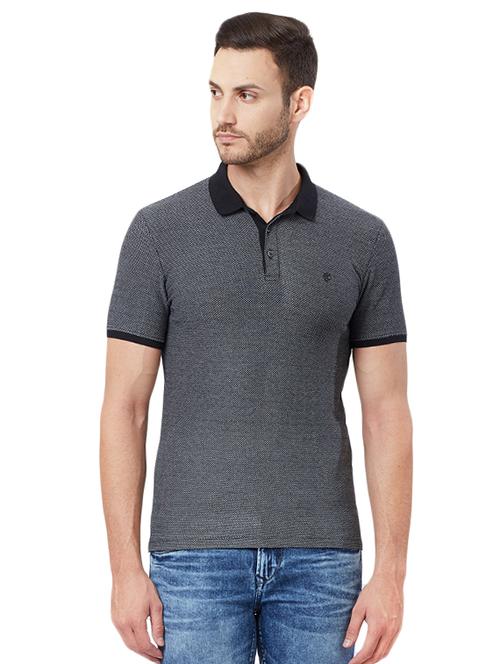 solid black polo t-shirt - 15328606 - Standard Image - 1
