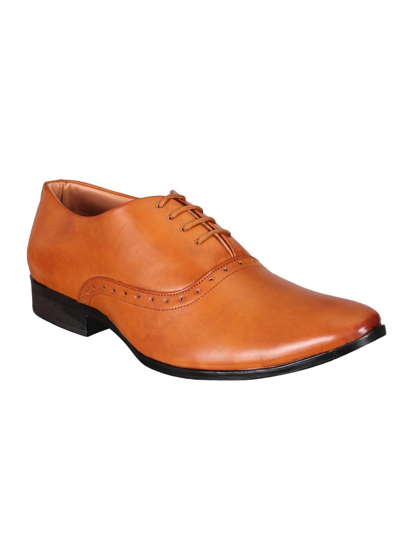 tan Leather lace-up oxford - 15328795 - Zoom Image - 1