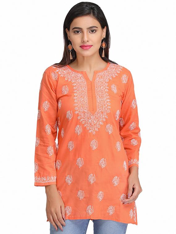 Chikankari straight kurti - 15328829 - Zoom Image - 1