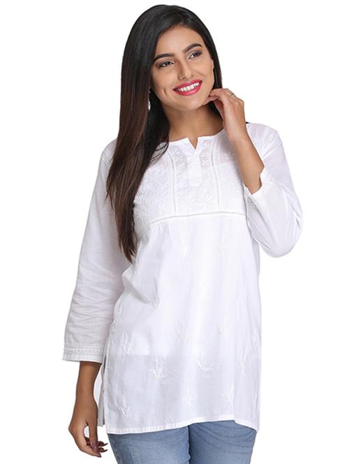 chikankari straight kurti - 15328831 - Very Small Image - 1