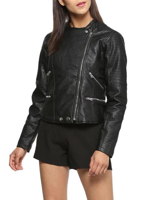 embroidered leatherette jacket - 15329147 - Very Small Image - 1