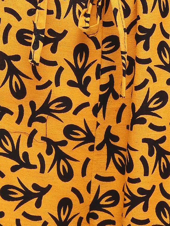 yellow cotton flared palazzo - 15330480 - Zoom Image - 4