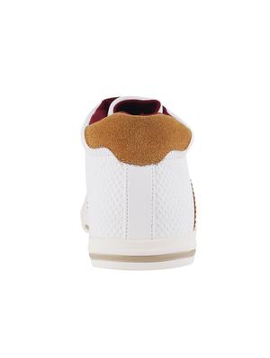 white leatherette lace up sneaker - 15330544 - Standard Image - 3